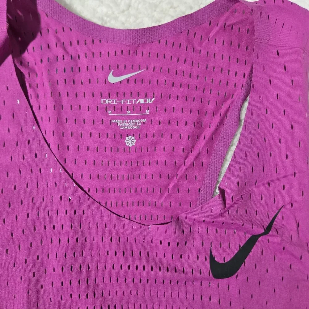 Nike Aeroswift Dri-Fit ADV Running Singlet Hot Fuchsia FN4231-518 Mens Medium